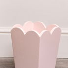 Pink Wooden Scalloped Edge Waste Paper Bin