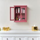 Raspberry Pink Reeded Glass Wall Cabinet