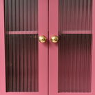 Raspberry Pink Reeded Glass Wall Cabinet