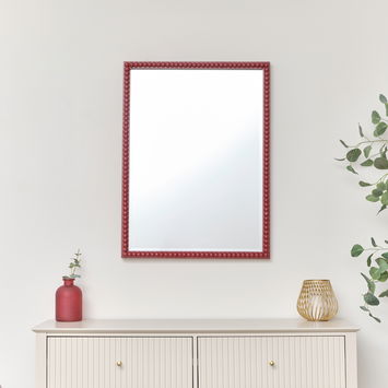 Rectangle Brick Red Bobbin Bobble Wall Mirror 62cm x 82cm