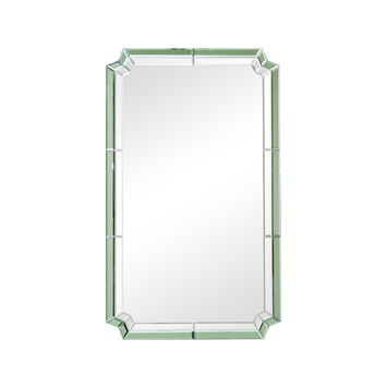 Rectangle Green Glass Art Deco Wall Mirror 60cm x 100cm