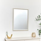 Rectangle Pale Taupe Bobbin Bobble Wall Mirror 62cm x 82cm