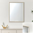 Rectangle Pale Taupe Bobbin Bobble Wall Mirror 62cm x 82cm