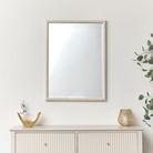 Rectangle Pale Taupe Bobbin Bobble Wall Mirror 62cm x 82cm