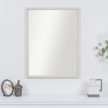 Rectangle Taupe Bobbin Bobble Wall Mirror 62cm x 82cm