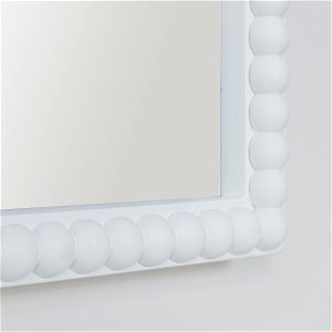 Rectangle White Bobbin Bobble Wall Mirror 62cm x 82cm