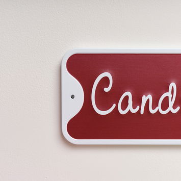 Red and White Candy Cane Lane Decorative Sign