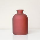 Red Frosted Glass Bottle Vase -18cm