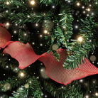 Red Sparkle Ruffle Christmas Tree Ribbon - 270cm