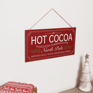 Red, White and Green Hot Cocoa Decorative Christmas Sign