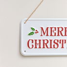 Red, White and Green Merry Christmas Decorative Sign