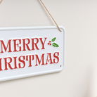 Red, White and Green Merry Christmas Decorative Sign