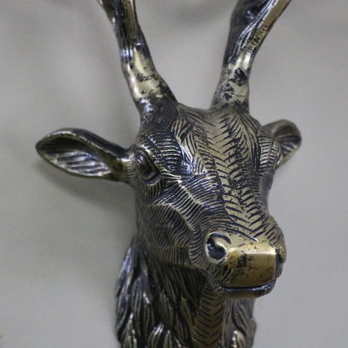 Antique Gold Metal Wall Mounted Stag Head