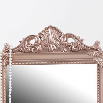 Rose Gold Pink Ornate Dressing Table Triple Mirror