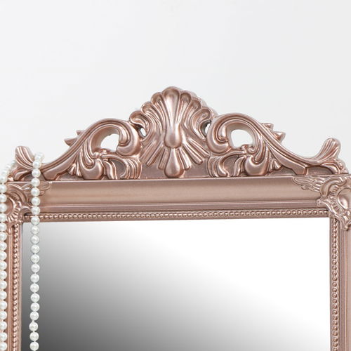 Rose Gold Pink Ornate Dressing Table Triple Mirror 