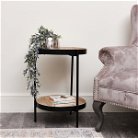Round 2 Tier Black & Wood Side Table