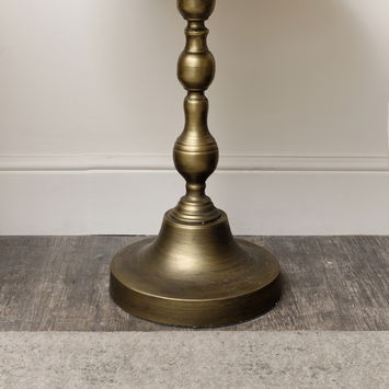 Round Antique Brass Metal Side Table