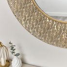 Round Antique Gold Effect Filigree Mirror 90cm x 90cm