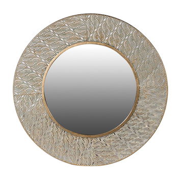 Round Antique Gold Effect Filigree Mirror 90cm x 90cm