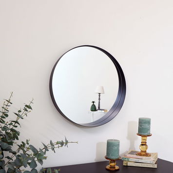 Round Black Framed Mirror 50cm x 50cm