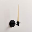 Round Black Metal Candle Wall Sconce 