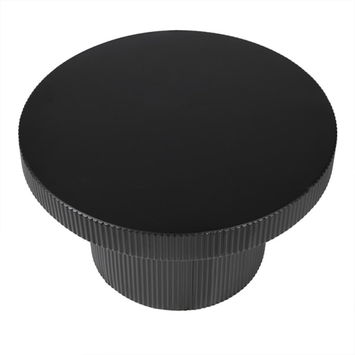 Round Black Ribbed Coffee Table