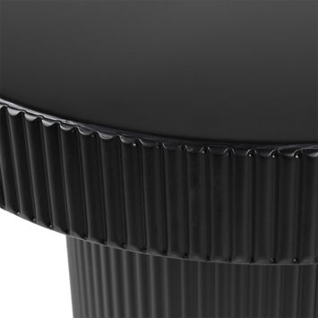 Round Black Ribbed Coffee Table