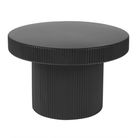 Round Black Ribbed Coffee Table