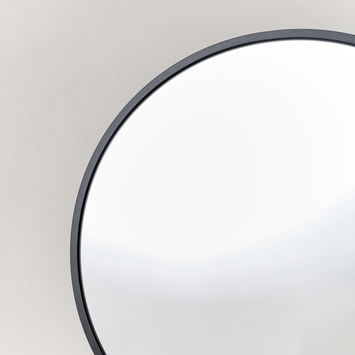 Round Black Wall Mirror - 40cm x 40cm