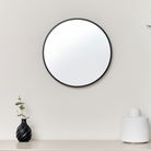 Round Black Wall Mirror - 40cm x 40cm