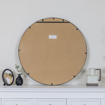 Round Black Wall Mirror 80cm x 80cm