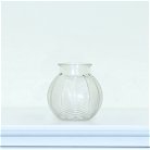 Round Clear Glass Leaf Patterned Vase
