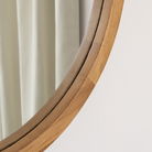 Round Dark Wood Frame Mirror - 55cm