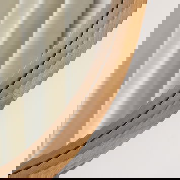 Round Dark Wood Frame Mirror - 55cm