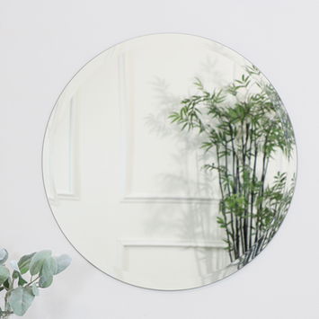 Round Frameless Bevelled Mirror 50cm x 50cm 