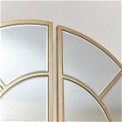 Round Gold 2 Section Window Wall Mirror 80cm x 80cm