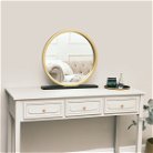 Round Gold & Black Freestanding Table Top Mirror