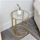 Round Gold & Glass Side Table