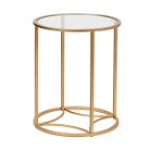 Round Gold & Glass Side Table