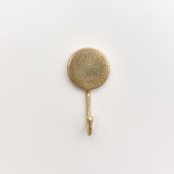 Round Gold Hammered Wall Hook