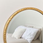 Round Gold Hammered Wall Mirror - 40cm x 40cm