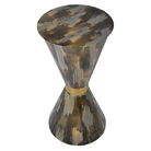 Round Gold Marble Effect Side Table