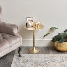 Round Gold Metal Side Table