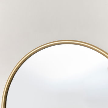 Round Gold Mirror With Jewellery Hooks - 50cm x 50cm