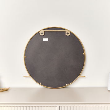 Round Gold Mirror With Jewellery Hooks - 50cm x 50cm