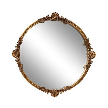 Round Gold Ornate Wall Mirror 56cm x 56cm