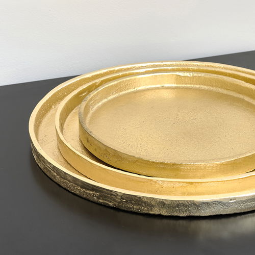 Round Gold Tray Set