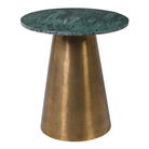 Round Green and Gold Marble Side Table