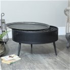 Round Grey Metal Coffee Table