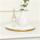 Round Metal Gold & Ivory Tray